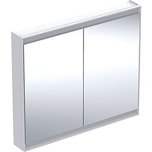 Geberit One Spiegelschrank 505814002 105 x 90 x 15 cm, weiß/Aluminium pulverbeschichtet, mit ComfortLight, 2 Türen