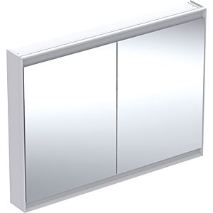 Geberit One Spiegelschrank 505815002 120 x 90 x 15 cm, weiß/Aluminium pulverbeschichtet, mit ComfortLight, 2 Türen