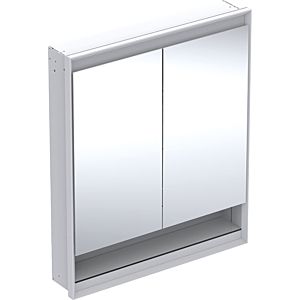 Geberit One armoire à glace 505822002 75 x 90 x 15 cm, blanc / aluminium thermolaqué, avec niche et ComfortLight, portes 801