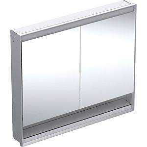 Geberit One Spiegelschrank 505824001 105 x 90 x 15 cm, Aluminium eloxiert, mit Nische und ComfortLight, 2 Türen
