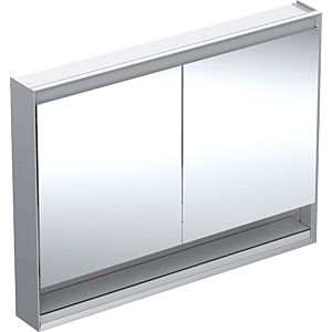 Geberit One Spiegelschrank 505835001 120 x 90 x 15 cm, Aluminium eloxiert, mit Nische und ComfortLight, 2 Türen