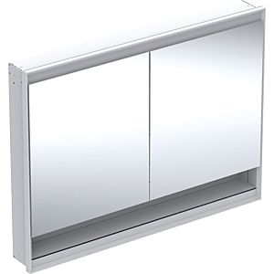 Geberit One mirror cabinet 505825002 120 x 90 x 15 cm, white/aluminium powder-coated, with niche and ComfortLight, 801 doors