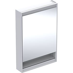 Geberit One armoire à miroir 505830002 60x90x15cm, avec niche, porte 2000 , charnières à gauche, blanc / aluminium thermolaqué