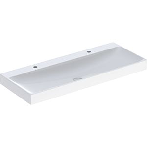 Geberit One washbasin 505022015 120x48cm, tap hole left and right, without overflow, white KeraTect