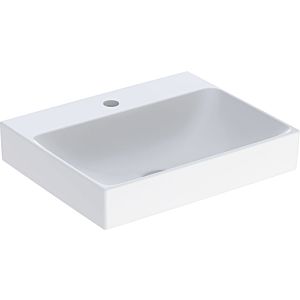 Geberit One vasque à poser 505030016 50cm, sans trop-plein, blanc KeraTect, trou pour robinet central