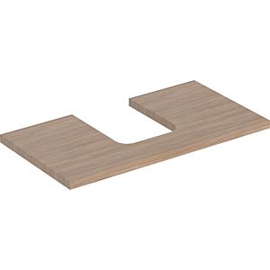 Geberit One Waschtisch-Platte 505273005 90 x 3 x 47 cm, Eiche/Melamin Holzstruktur, Ausschnitt mittig