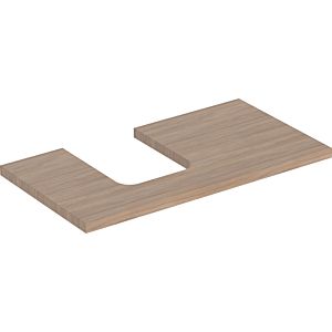 Geberit One Waschtisch-Platte 505293005 90 x 3 x 47 cm, Eiche/Melamin Holzstruktur, Ausschnitt links