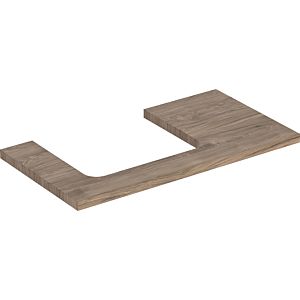 Geberit One 505303006 90 x 3 x 47 cm, hickory walnut/melamine wood structure, cut-out on the left