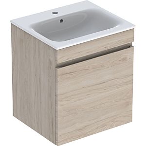 Geberit Renova Plan furniture washbasin set 501914008 55x62.2x48cm, corpus light walnut coated, washbasin white / KeraTect