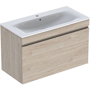 Geberit Renova Plan meuble vasque 501917008 100x62,2x48cm, corps enduit noyer clair, vasque blanc / KeraTect