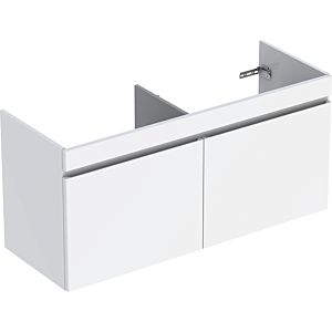 Geberit Renova Plan Doppel-Waschtischunterschrank 501912011 122,6x60,6x44, 6cm, 2 Schubladen, weiß, lackiert hochglänzend