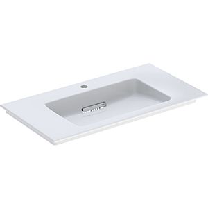 Geberit One furniture washbasin 505006001 90 cm, center tap hole, without overflow, white KeraTect/cover white