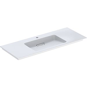 Geberit One furniture washbasin 505017001 120 cm, center tap hole, without overflow, white KeraTect/cover white