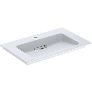 Geberit One furniture washbasin 505004001 75 cm, center tap hole, without overflow, white KeraTect/cover white