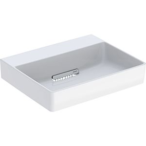 Geberit One lavabo 505018001 50 cm, sans trou pour robinet ni trop-plein, blanc KeraTect/couvercle blanc