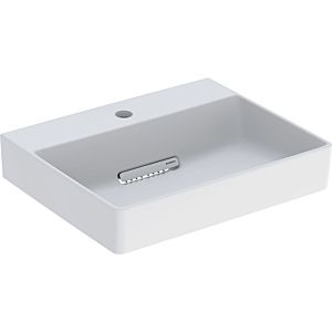 Geberit One washbasin 505026001 50cm, center tap hole, without overflow, matt white/high-gloss chrome-plated cover
