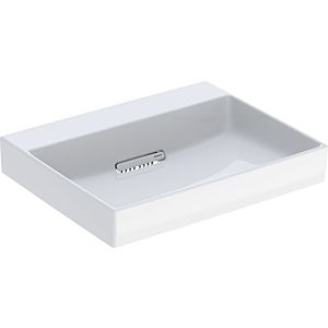 Geberit One washbasin 505033001 60 cm, without tap hole and overflow, white KeraTect/cover white