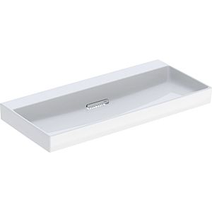 Geberit One lavabo 505045001 105 cm, sans trou pour robinet ni trop-plein, blanc KeraTect/couvercle blanc