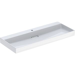 Geberit One washbasin 505048001 120 cm, with central tap hole, without overflow, white KeraTect/cover white