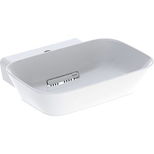 Geberit One washbasin 505051001 50cm, bowl shape, tap hole in the middle, without overflow, white KeraTect/cover white glossy