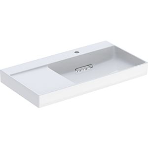 Geberit One lavabo 505043001 90x48,4cm, sans trop-plein, blanc KeraTect/couverture blanc , trou à droite