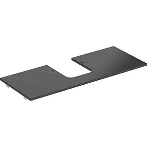 Geberit One Waschtisch-Platte 505105002 120x2x47cm, Ausschnitt mittig, Steinzeug, Marmoroptik schwarz/matt