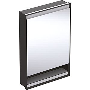 Geberit One flush-mounted mirror cabinet 505820007 60x90x15cm, with niche, 1 door, stop on the left, matt black/powder-coated aluminum