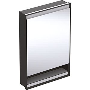 Geberit One flush-mounted mirror cabinet 505821007 60x90x15cm, with niche, 1 door, stop on the right, matt black/powder-coated aluminum