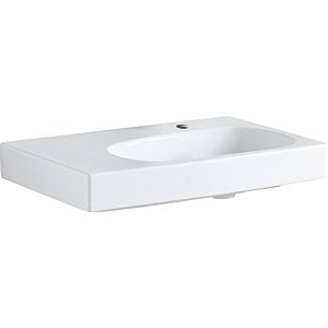 Geberit Citterio lavabo 500546011 75x50cm, trou robinetterie à droite, sans trop-plein, étagère à gauche, KeraTect / blanc