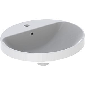 Geberit VariForm basin 500713002 white KeraTect, 50x45cm, with tap platform, overflow, oval