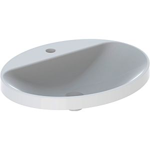 Geberit VariForm basin 500727002 60x48cm, with tap platform, without overflow, oval, white KeraTect