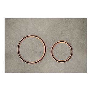 Geberit Sigma 21 flush plate 115650JV1 Plate / button chrome-plated, concrete look, ring red gold, for 2-Megen flush
