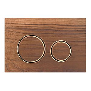 Geberit Sigma 21 flush plate 115650JX1 Plate / button chrome-plated, walnut, ring red gold, for 2-Megen flush