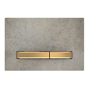 Geberit Sigma 50 flush plate 115672JV2 Cover plate concrete look, plate / button brass, for dual flush