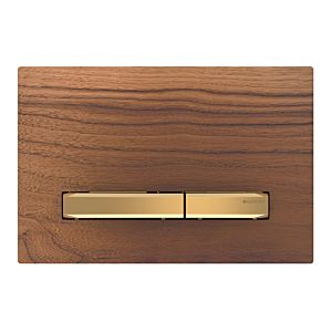 Geberit Sigma 50 flush plate 115672JX2 American walnut cover plate, brass plate / button, for dual flush