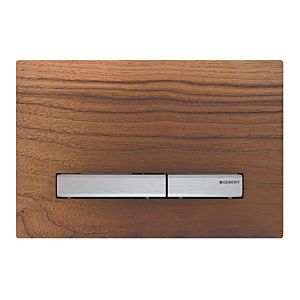 Geberit Sigma 50 flush plate 115788JX2 Cover plate American walnut, plate / button chrome-plated, for dual flush