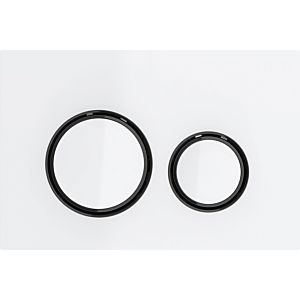 Geberit Sigma 21 flush plate 115651SI1 plate / button white, black chrome ring, for 2-Megen flushing