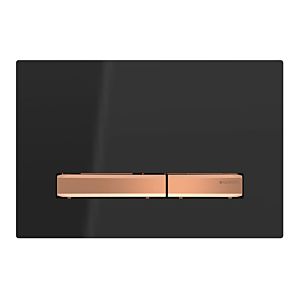 Geberit Sigma 50 flush plate 115670DW2 cover plate black, plate / button red gold, for dual flush