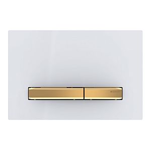 Geberit Sigma 50 flush plate 115672112 White cover plate, brass plate / button, for dual flush