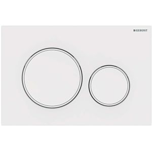 Geberit Sigma 20 Betätigungsplatte 115882111 Platte/Taste weiß, Ring weiß matt, für 2-Mengen-Spülung