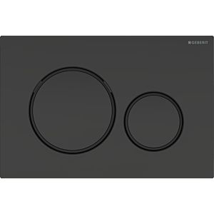 Geberit Sigma 20 Betätigungsplatte 115882161 Platte/Taste schwarz matt, Ring schwarz,  für 2-Mengen-Spülung, Kunststoff