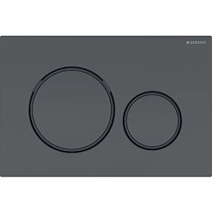 Geberit Sigma 20 flush plate 115882161 Plate / button black matt, ring black, for dual flush