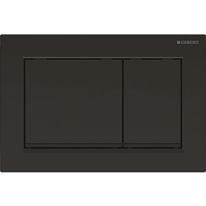 Geberit Omega Abdeckplatte 115080DW1 Platte/Taste schwarz, Streifen schwarz matt, für 2-Mengen-Spülung