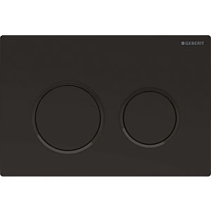 Geberit Omega Abdeckplatte 115085161 Platte/Taste schwarz matt lackiert, Ring schwarz, für 2-Mengen-Spülung