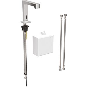 Geberit Brenta infrared basin mixer 116178211 with thermostatic mixer, standing installation, battery operation, surface-mounted function box, high-gloss chrome-plated