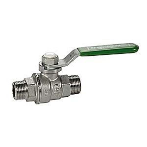 Opal ball valve R253WX035 1&quot;, nickel-plated brass, heavy-duty model, green lever handle