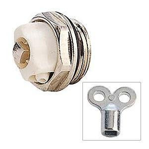 Radiator vent valve 1/2&quot; external thread, brass chrome
