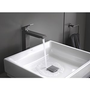 Grohe Eurocube Waschtischarmatur 23406AL0 hard graphite gebürstet, XL-Size, glatter Körper, für freistehende Waschschüsseln