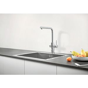 Grohe Blue Professional single-lever sink mixer 31326002 chrome, starter kit, L-spout, Bluetooth / WIFI