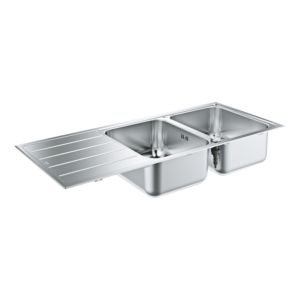 Grohe sink 31588SD1 116x50cm, surface-mounted or flush, 2 basins, Stainless Steel